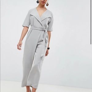 ASOS wrap jumpsuit with belt, grey 6